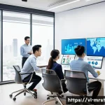 콘텐츠 마케팅 실패 사례 분석 - A modern Vietnamese marketing team in a bright, sleek office space, collaborating intensely around a...